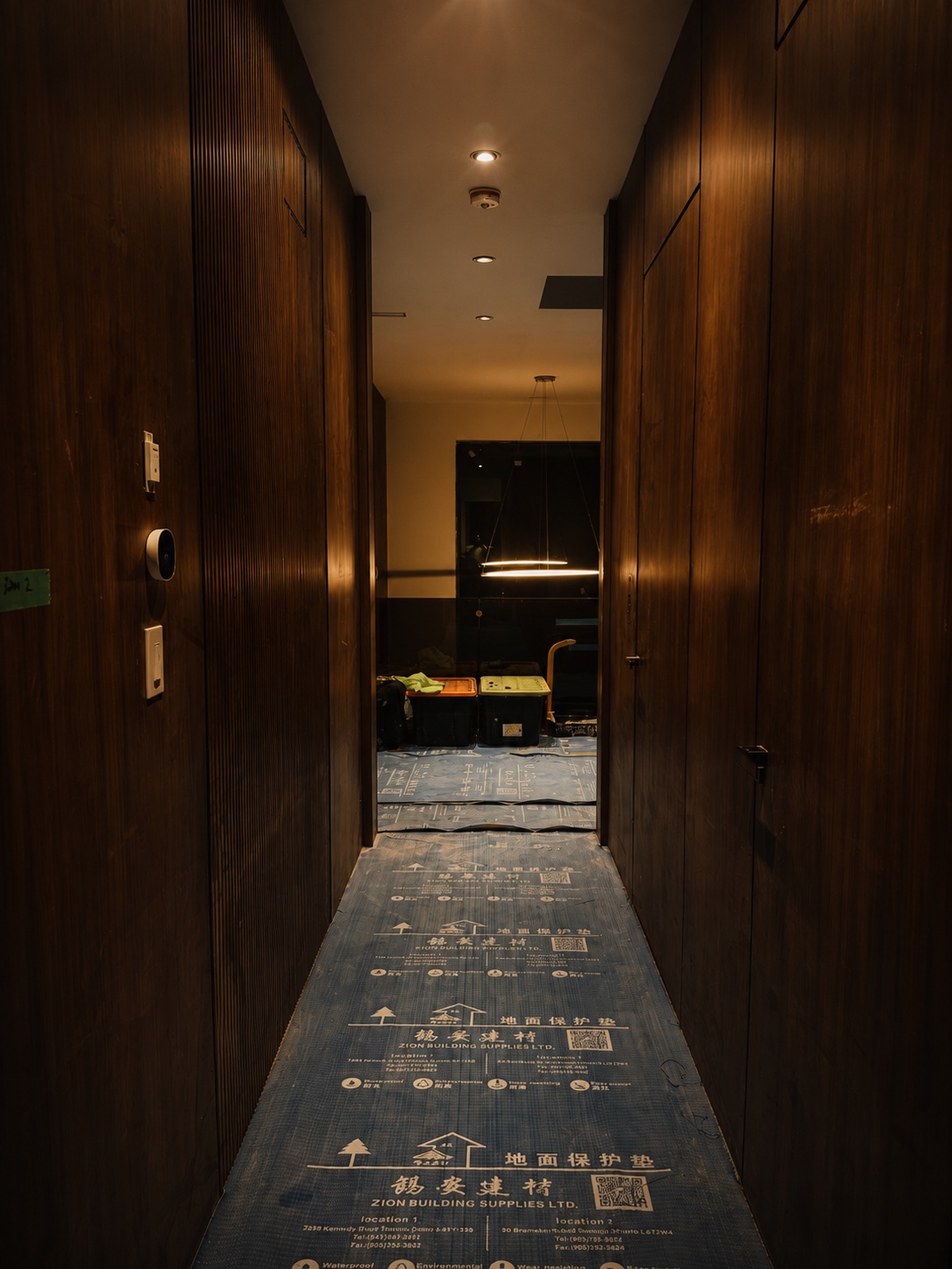 Warm corridor inside the house